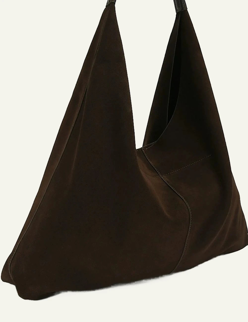 Dark brown suede Kurt Geiger Chelsea Large Slouch Hobo shoulder bag with eagle head detail back