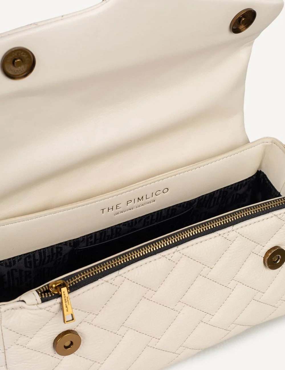 Kurt Geiger crossbody bag off white quilted leather chain eagle detail top