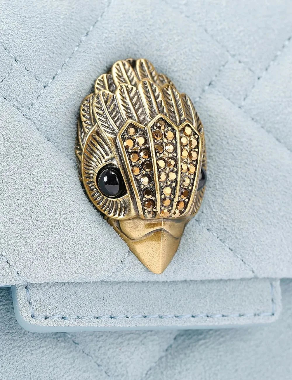 Kurt Geiger eagle head clasp detail light blue suede