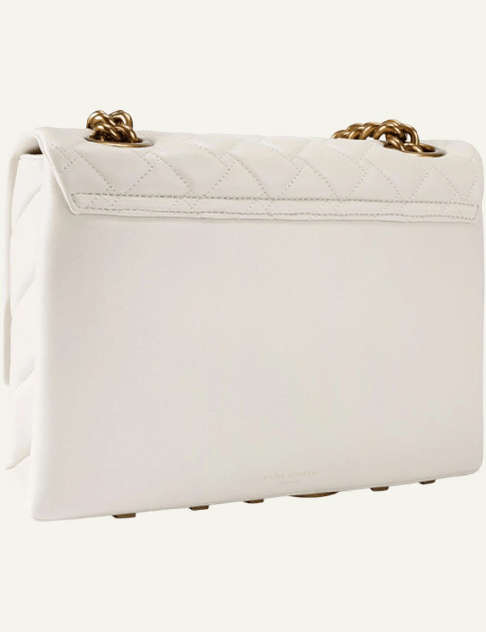 kurt geiger kensington large shoulder bag white leather quilted chain strap back view