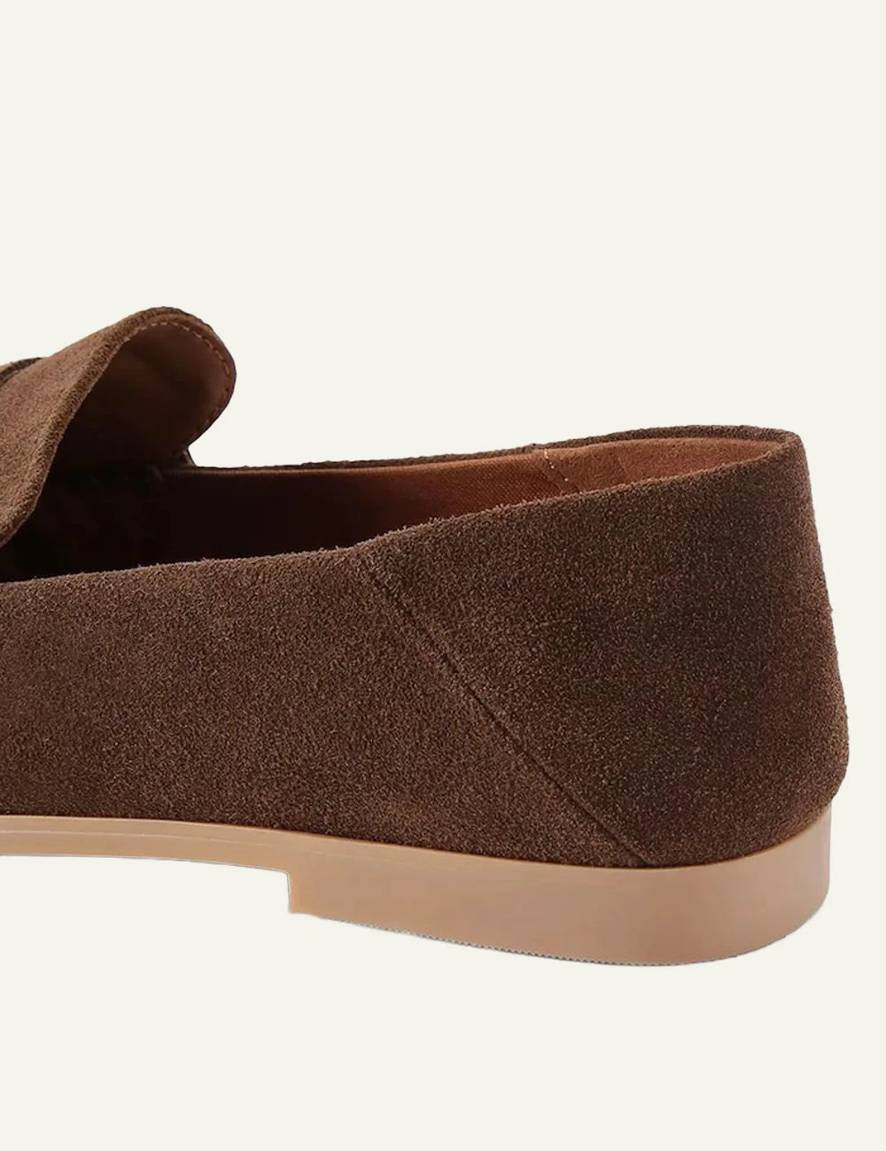 Brown suede Kurt Geiger Kurt Charm Loafer with metal charm detail back