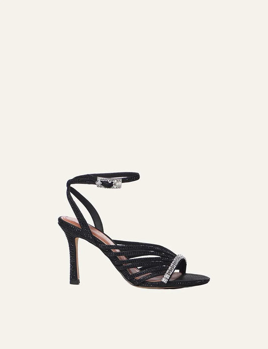 Kurt Geiger London women black crystal embellished strappy high heel sandals