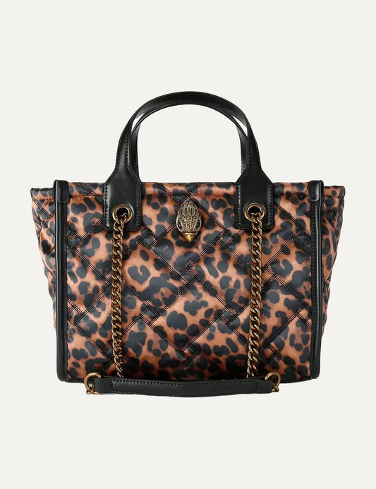 Kurt Geiger London women animal print quilted nylon shopper bag with eagle head and chain straps
