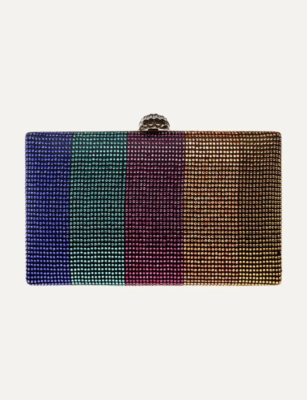 Kurt Geiger London women Crystal Kensington multicolor crystal clutch bag with gold chain back