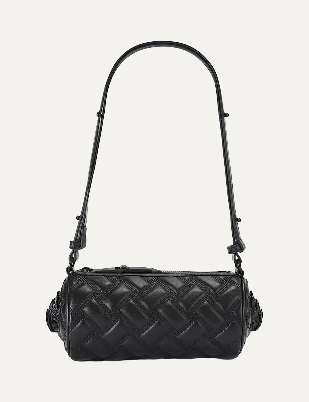 Kurt Geiger London women Kensington Small Barrel black quilted leather shoulder bag