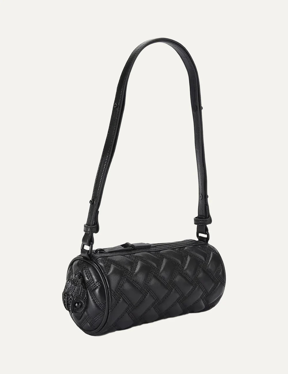 Kurt Geiger London women Kensington Small Barrel black quilted leather shoulder bag back