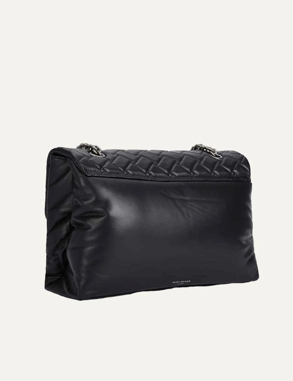 Kurt Geiger London women XXL Kensington black quilted leather shoulder bag with eagle head detail back
