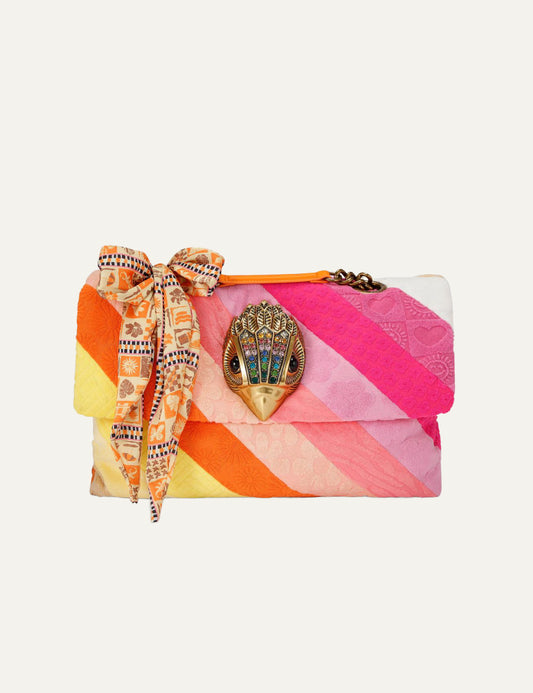 Kurt Geiger macro kensington bag multicolor terry striped eagle crystal front