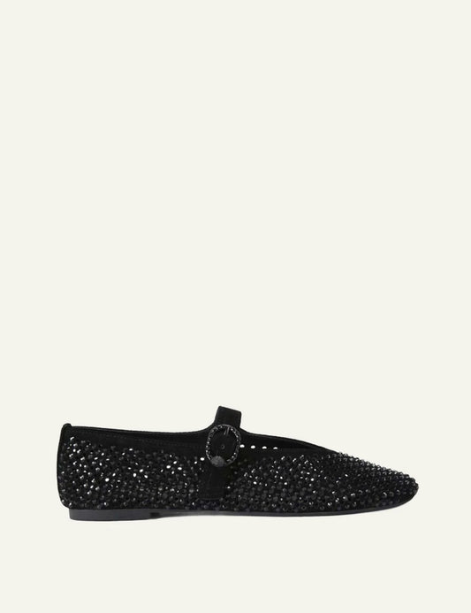 Black suede Kurt Geiger Mayfair Ballet Flat Mary Jane ball