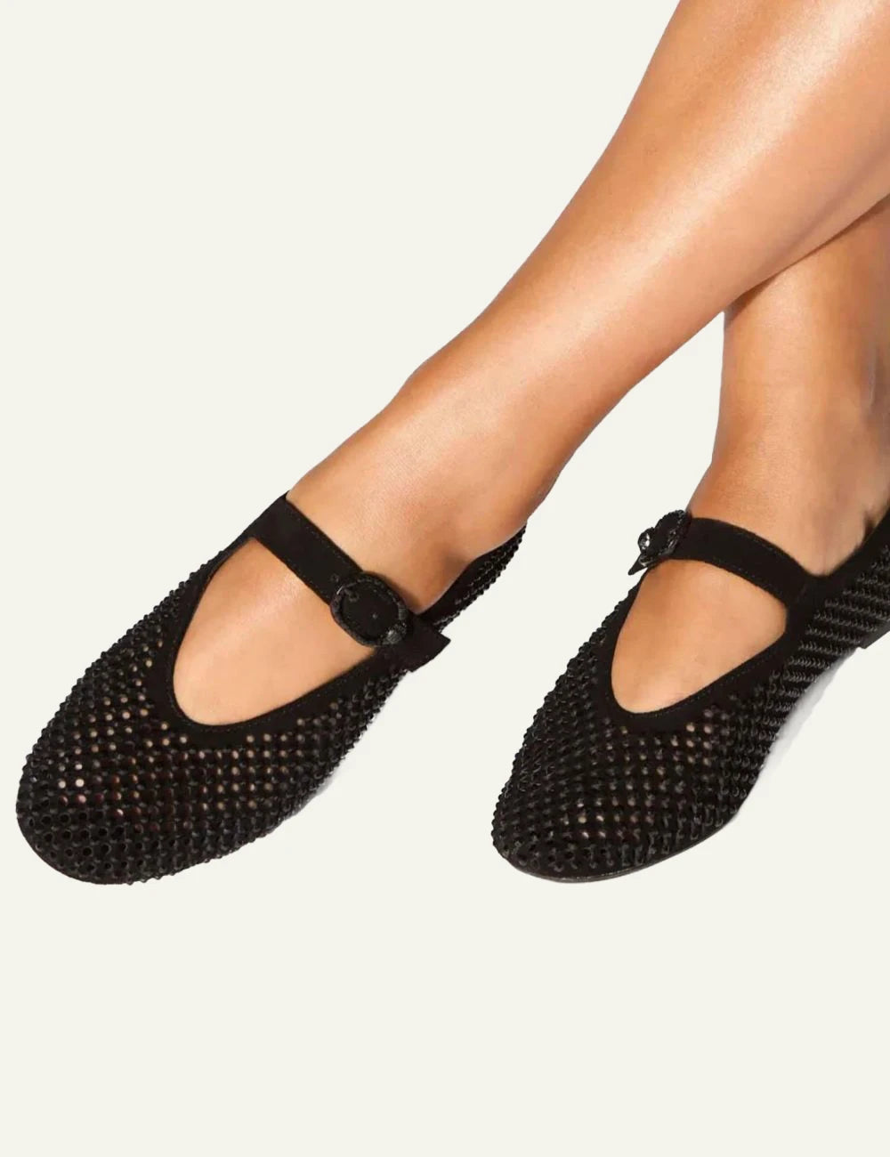 Black suede Kurt Geiger Mayfair Ballet Flat Mary Jane ball model
