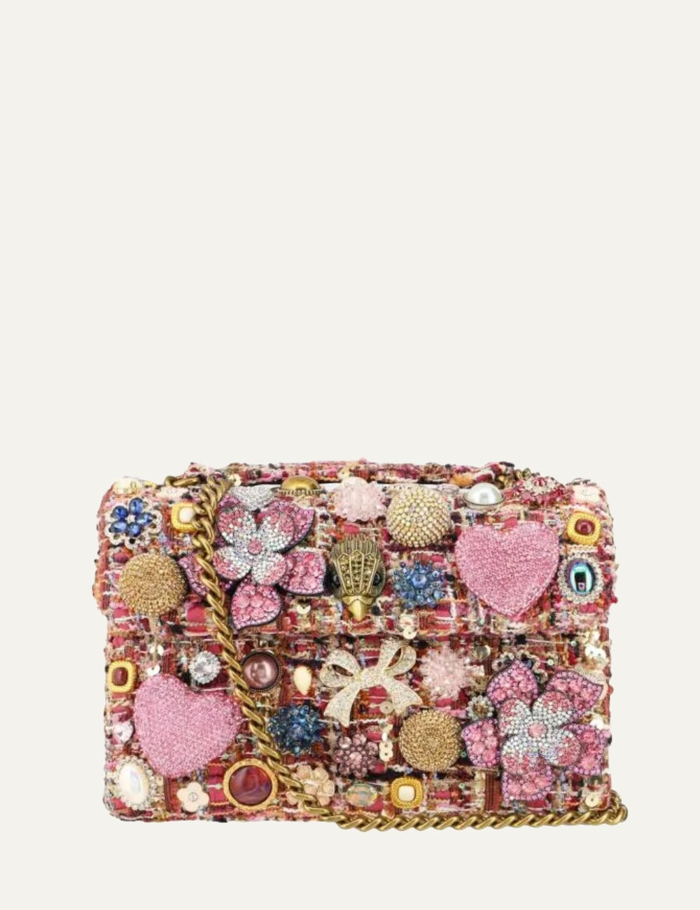 Kurt Geiger MD Kensington TuttiFrutti tweed embellished front view