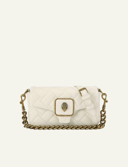 Kurt Geiger mini bag off white quilted leather chain eagle detail front