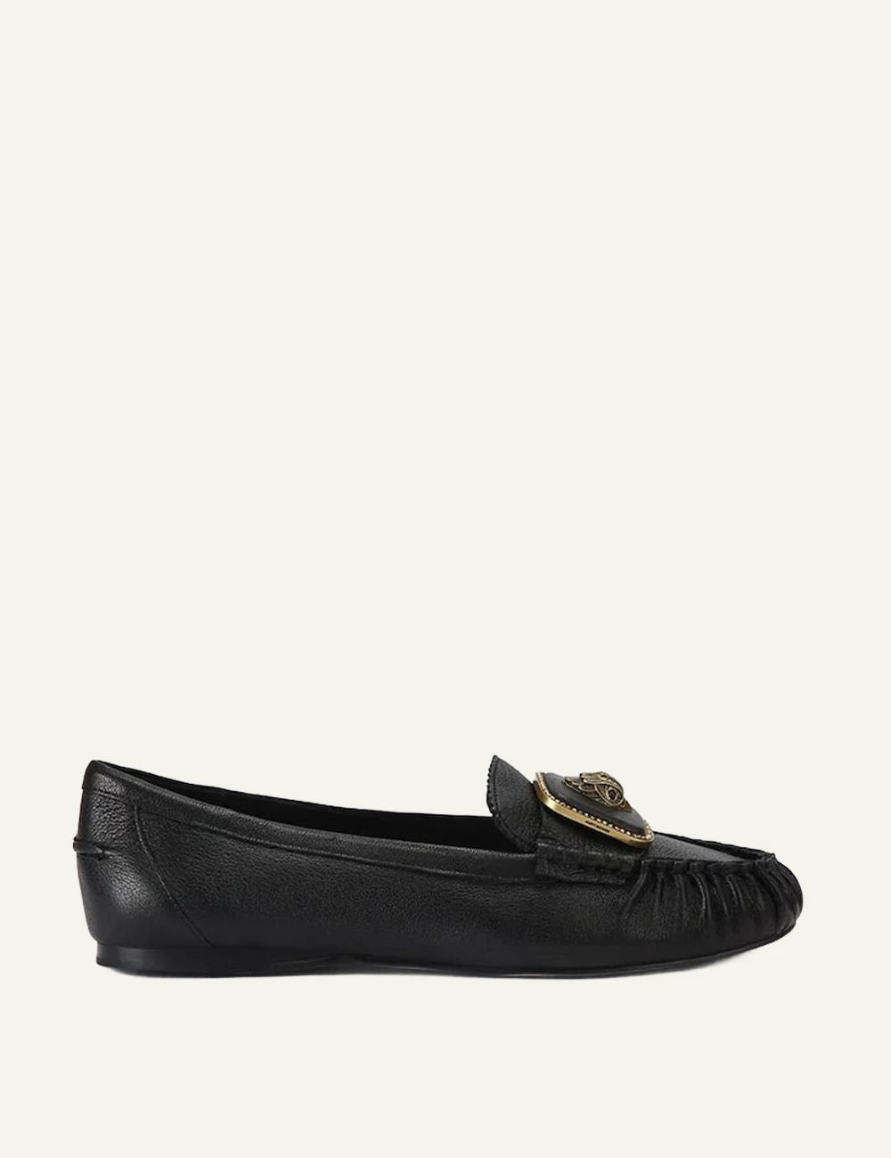 Kurt Geiger Pimlico Moccasin black leather loafers with eagle embellishment