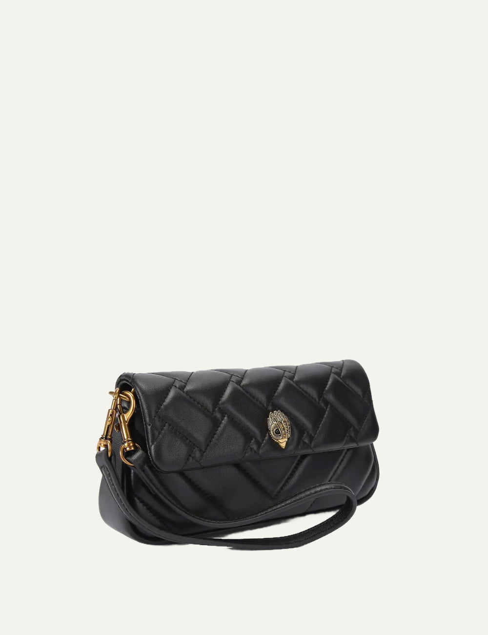 Kurt Geiger shoulder bag black quilted leather eagle detail side