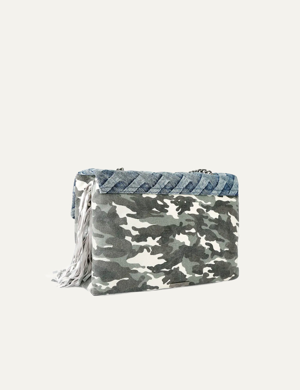 Kurt Geiger shoulder bag denim camo crystal embellished eagle detail back