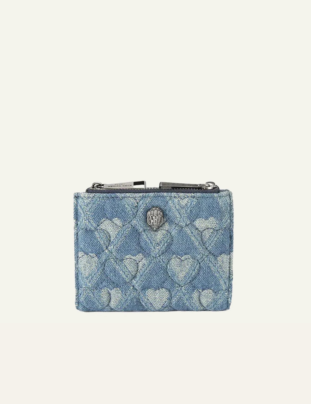 Γυναικεία Kurt Geiger mini wallet blue denim quilted hearts front view