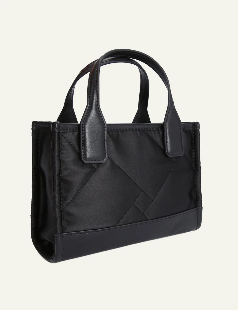 Kurt Geiger XS Recycled Sq Shopper black nylon quilted back view