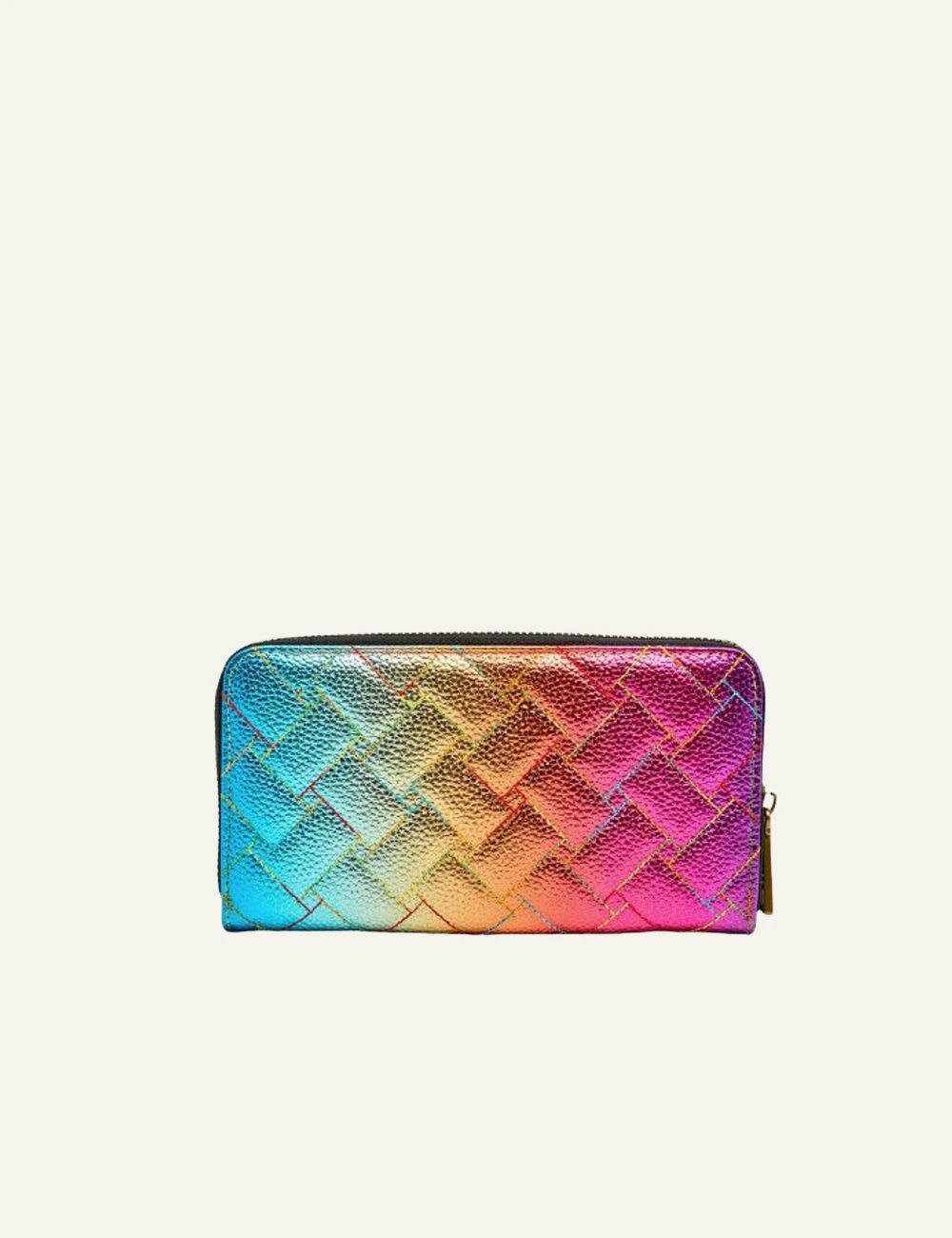 Kurt Geiger zip wallet multicolor rainbow quilted leather eagle detail back