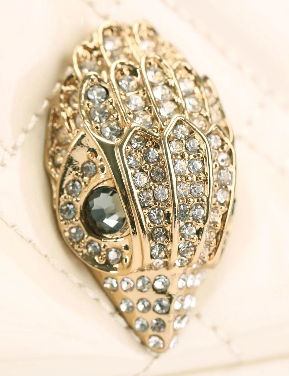 Kurt Geiger eagle head clasp crystal detail cream bag