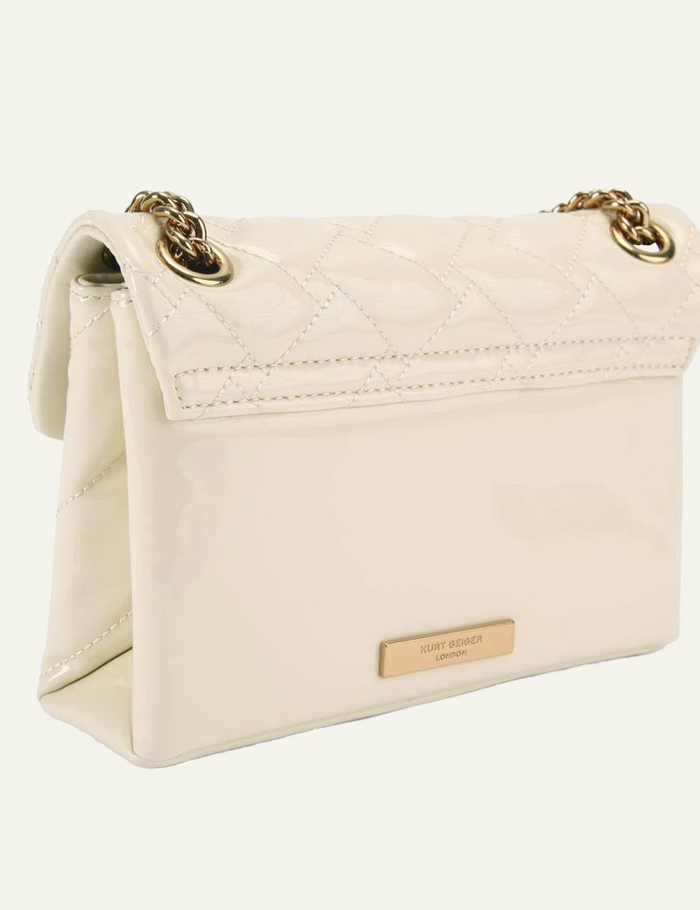 Kurt Geiger mini Kensington cream patent bag back view