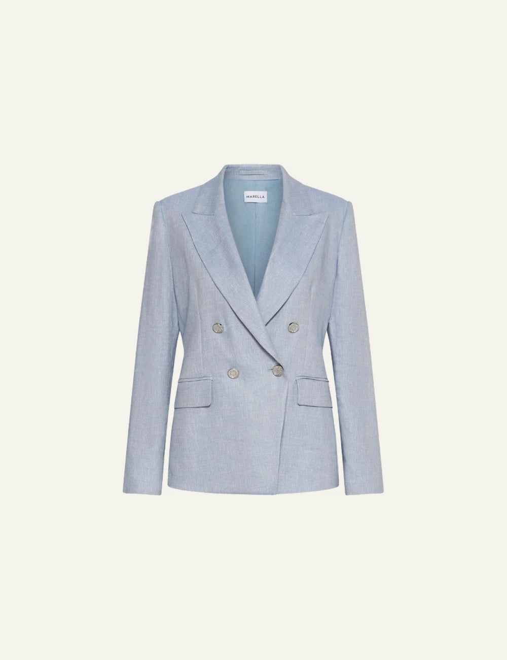 Light Blue Double Breasted Tailored Blazer Front Flat