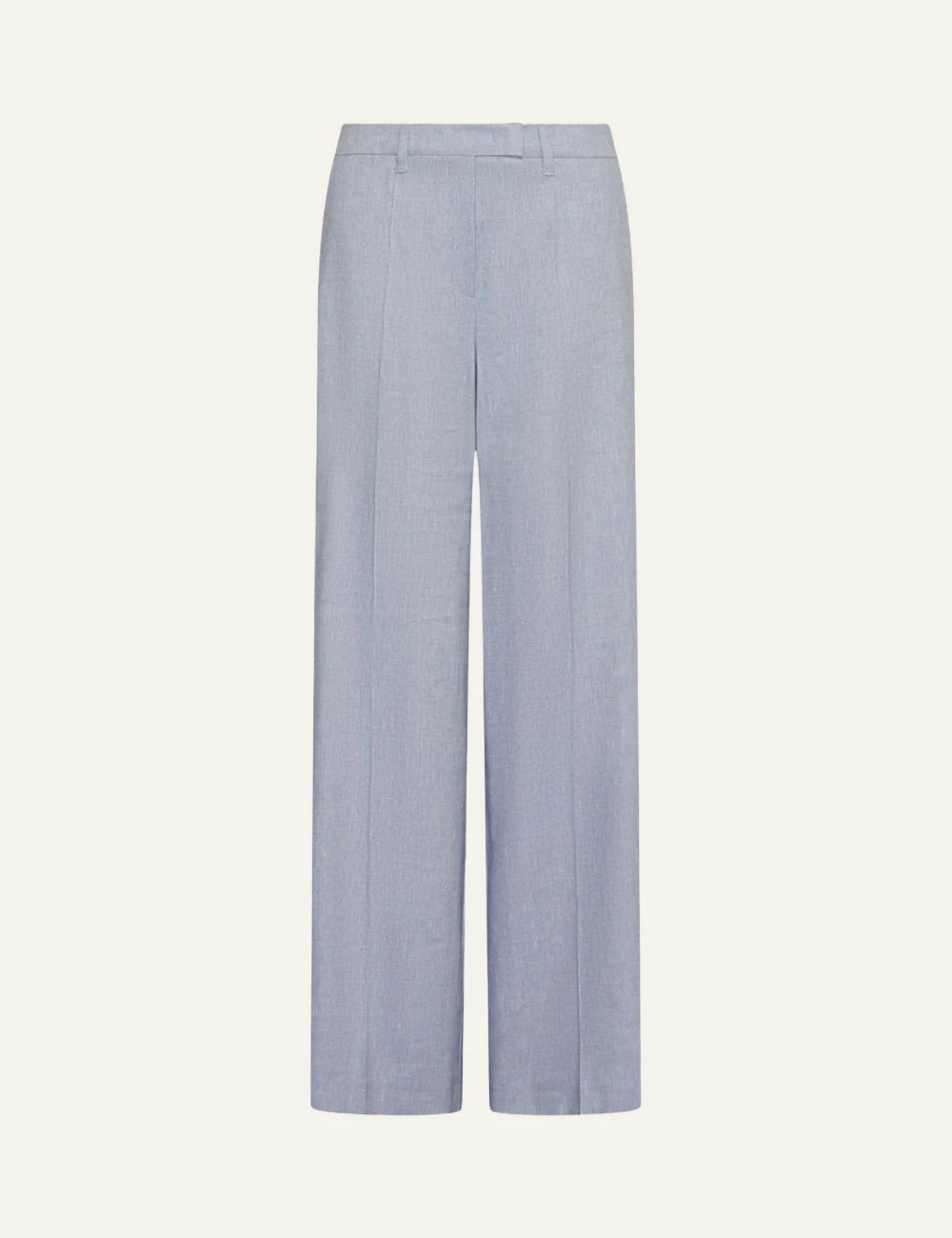 Light Blue Wide Leg Tailored Pants Front Flat