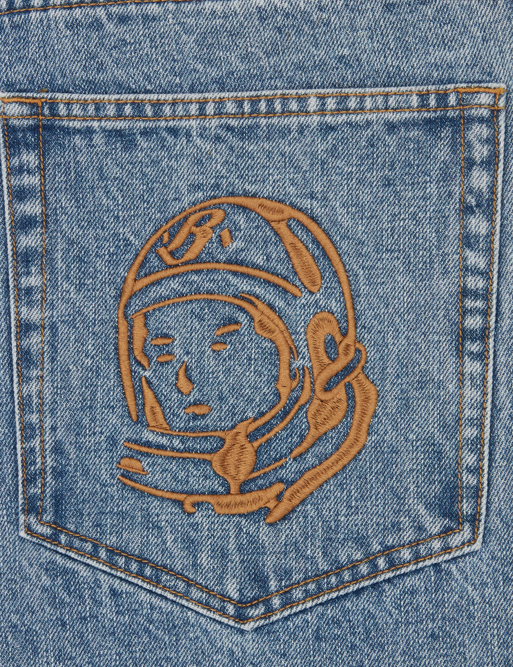 Light Wash Denim Jeans With Billionaire Boys Club Front Logo Print Pocket View
