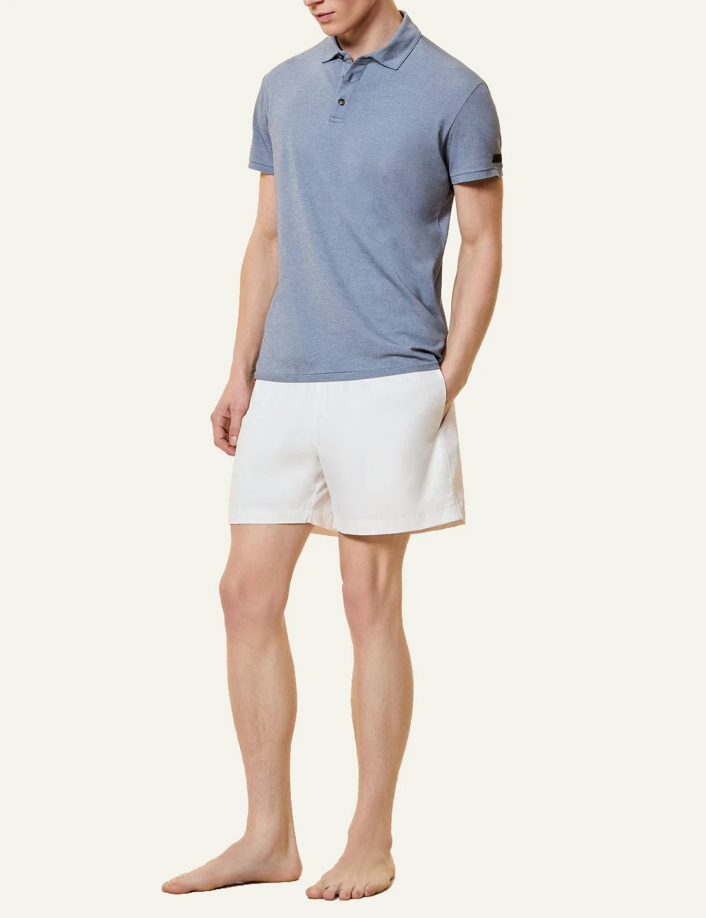 Lightweight Swim Shorts Light Grey Front model
