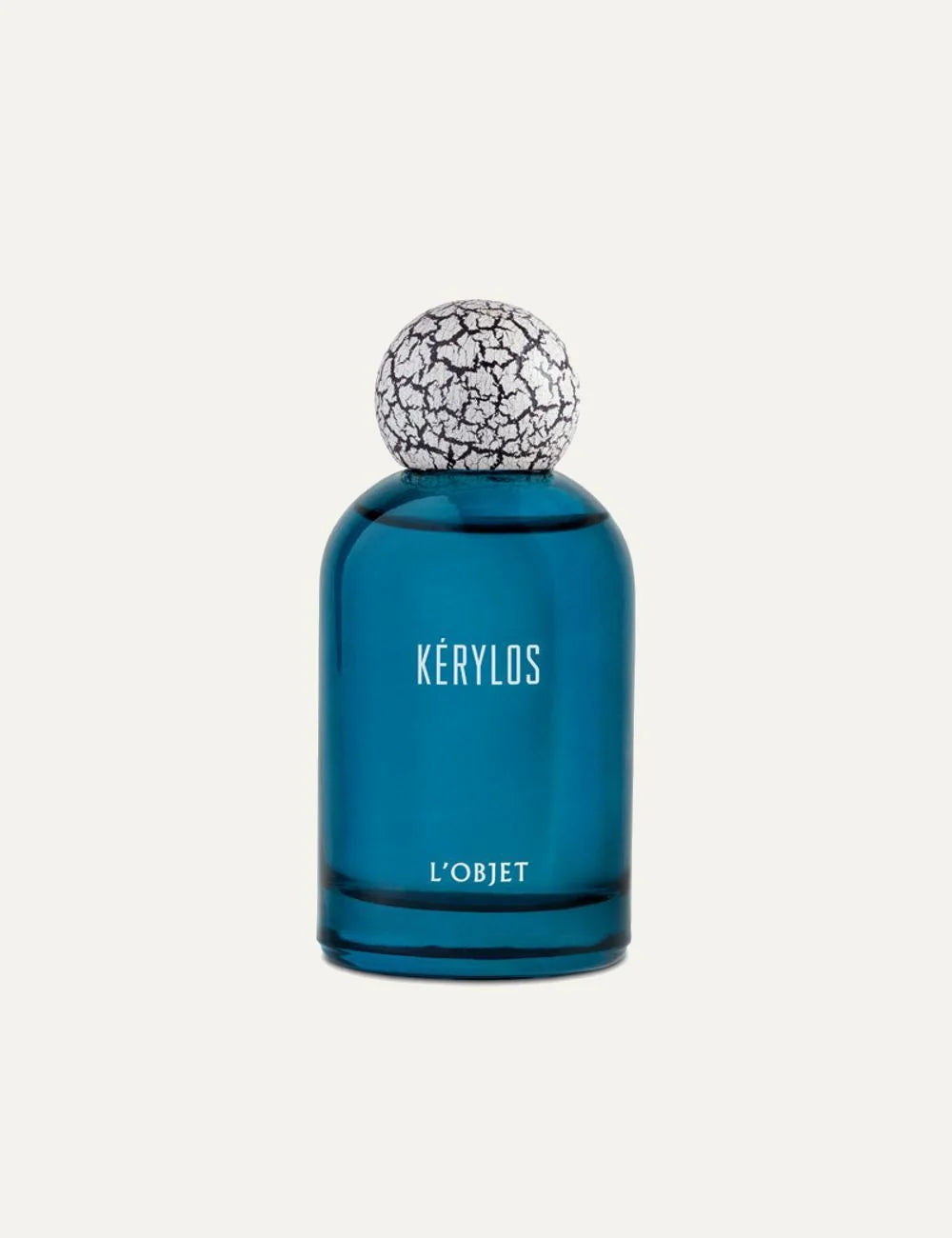 L'Objet Kerylos fragrance blue bottle cracked cap front view
