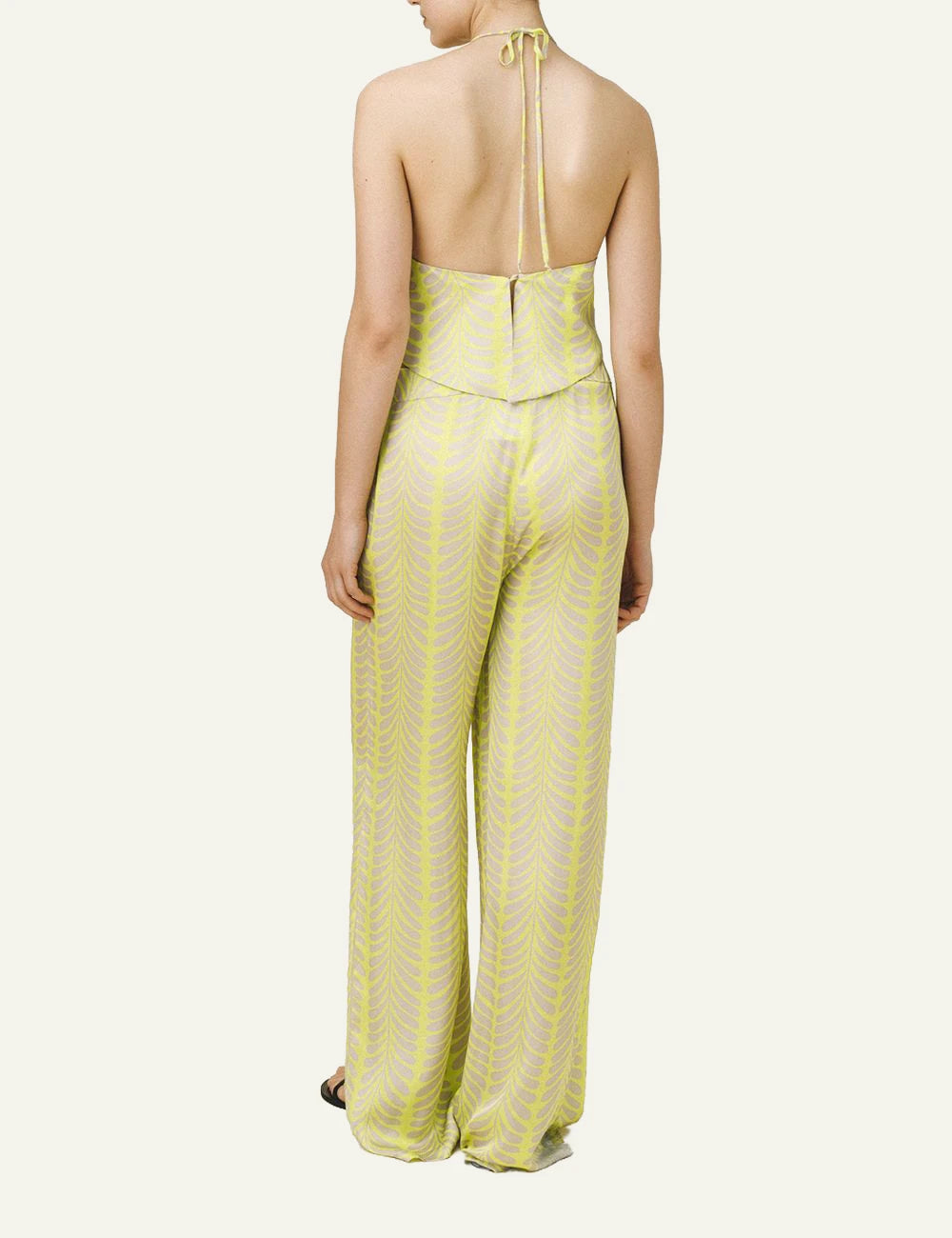 Love Alicia Ariadne wide leg pants yellow print back view