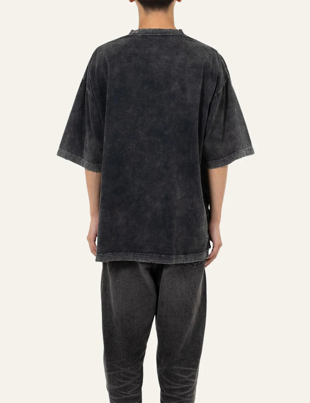 Maison Mihara Yasuhiro bleached t-shirt back view washed black