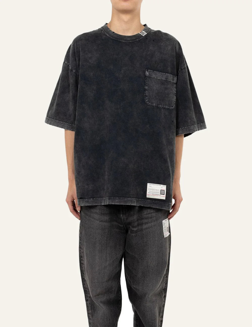 Maison Mihara Yasuhiro bleached t-shirt front worn look washed cotton
