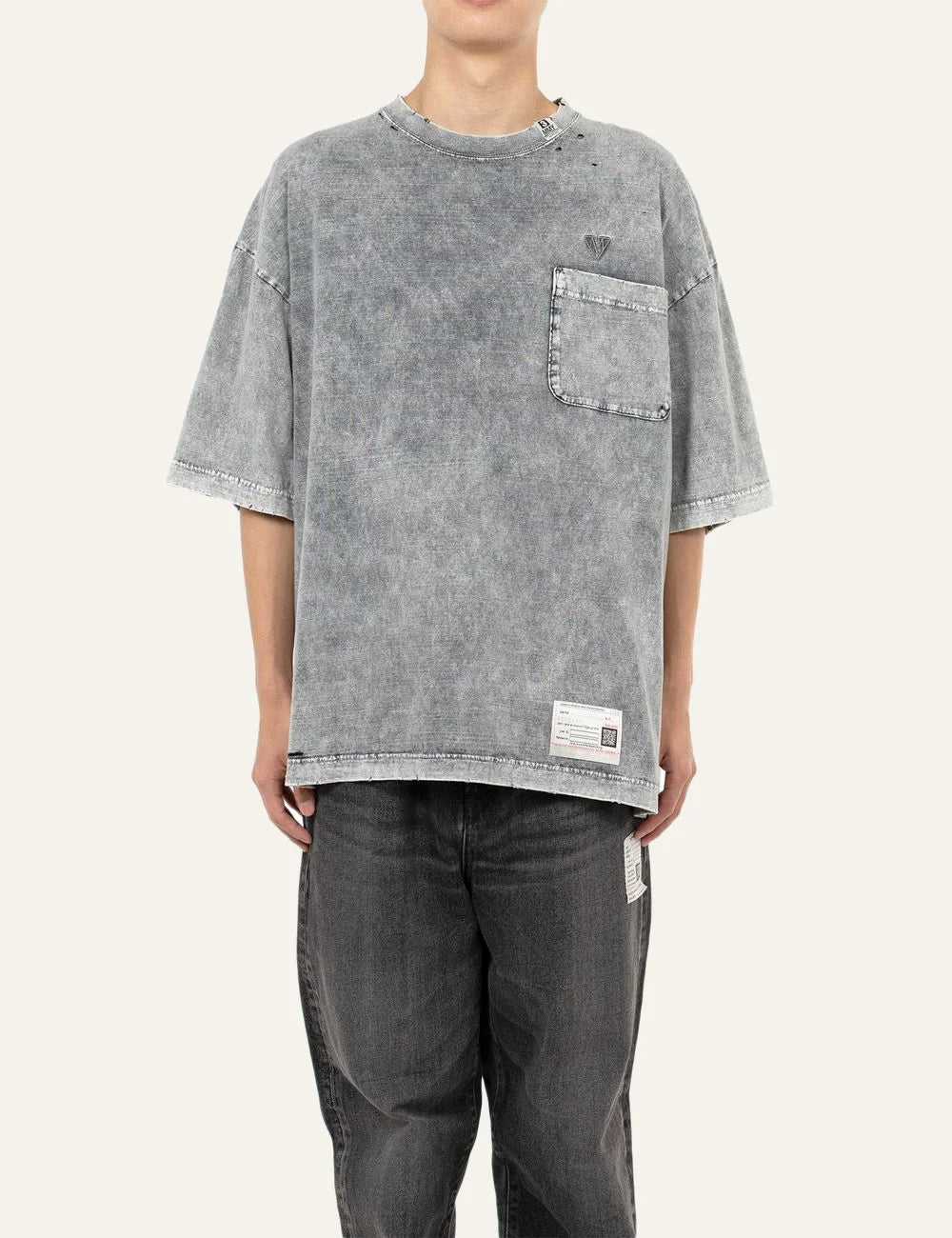 Maison Mihara Yasuhiro designer t-shirt washed grey full look