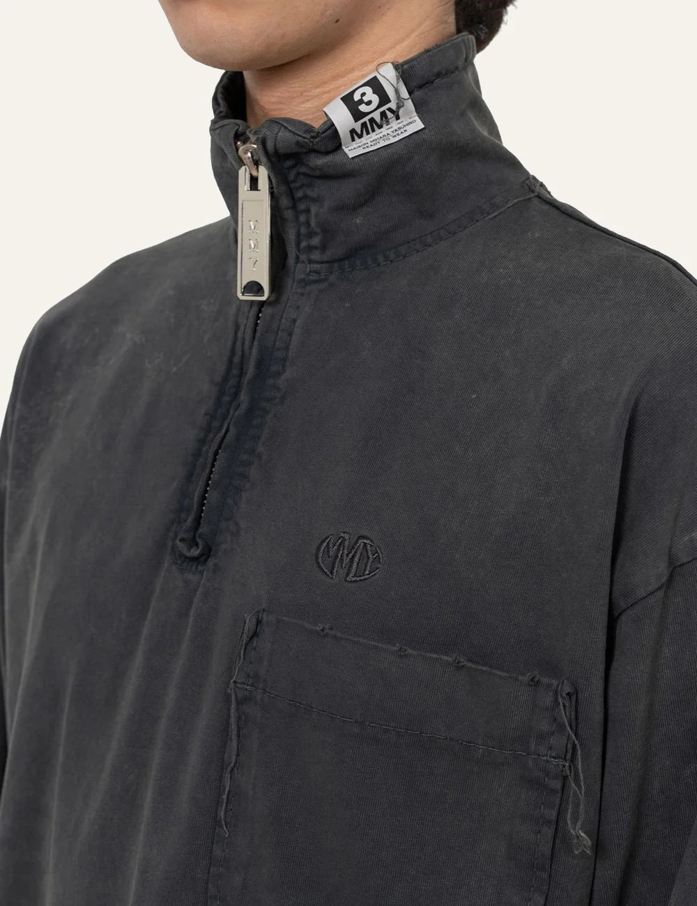 Maison Mihara Yasuhiro long sleeve t shirt chest pocket distressed detail