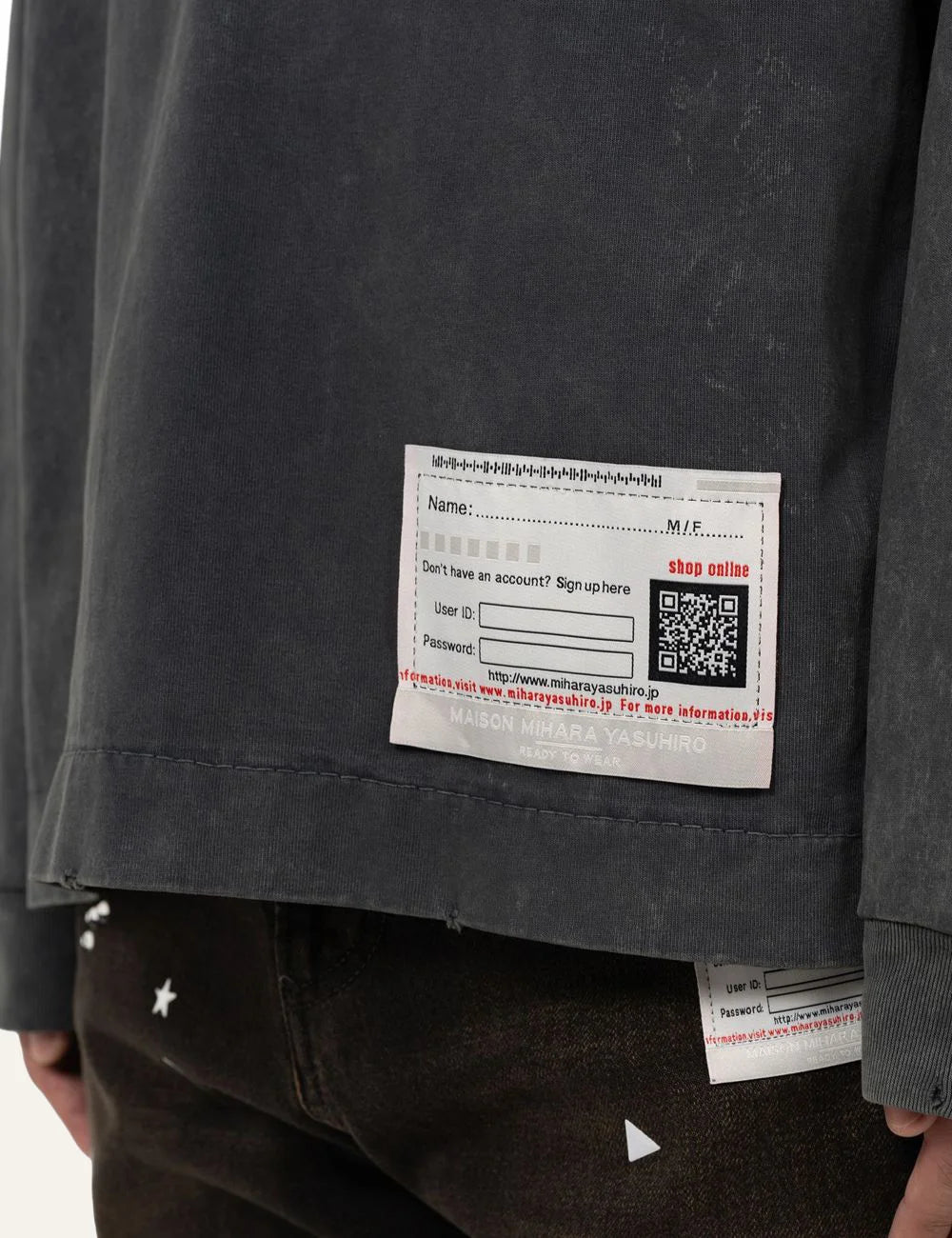 maison Mihara Yasuhiro half zip t shirt collar zipper logo detail