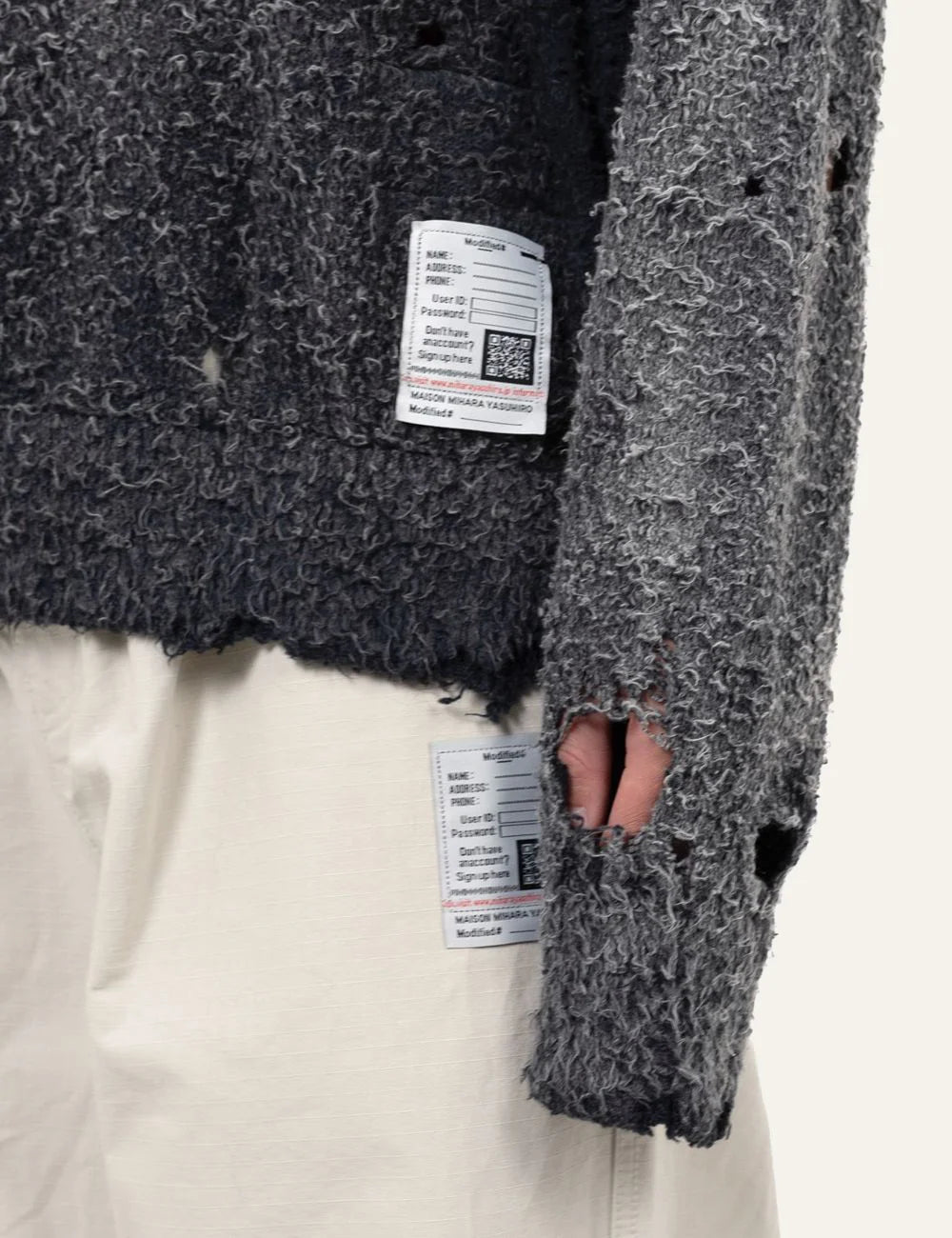 Maison Mihara Yasuhiro distressed knit hem sleeve detail cotton