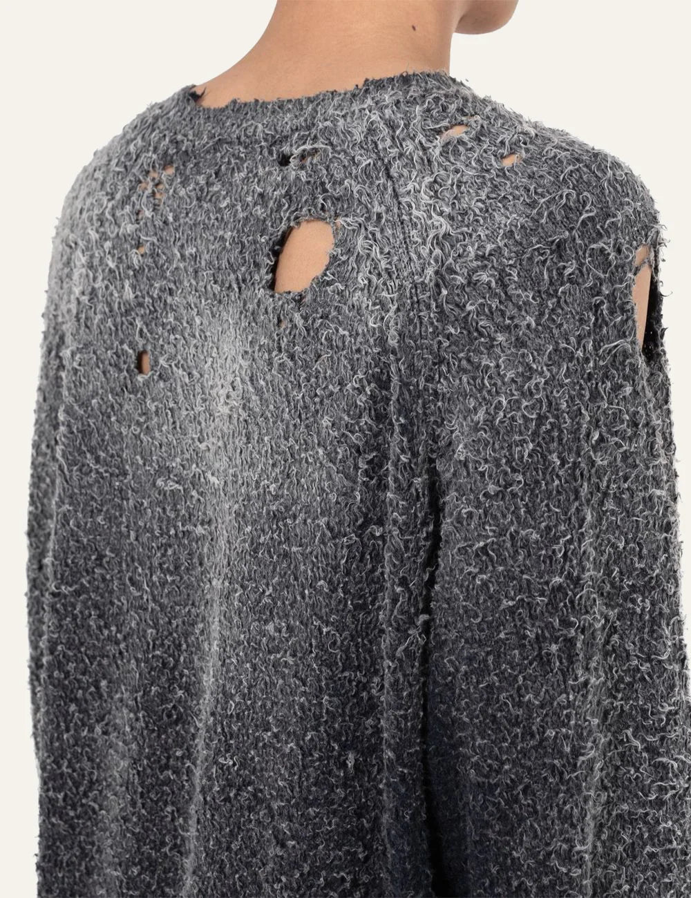 Maison Mihara Yasuhiro sun faded knit sweater back view