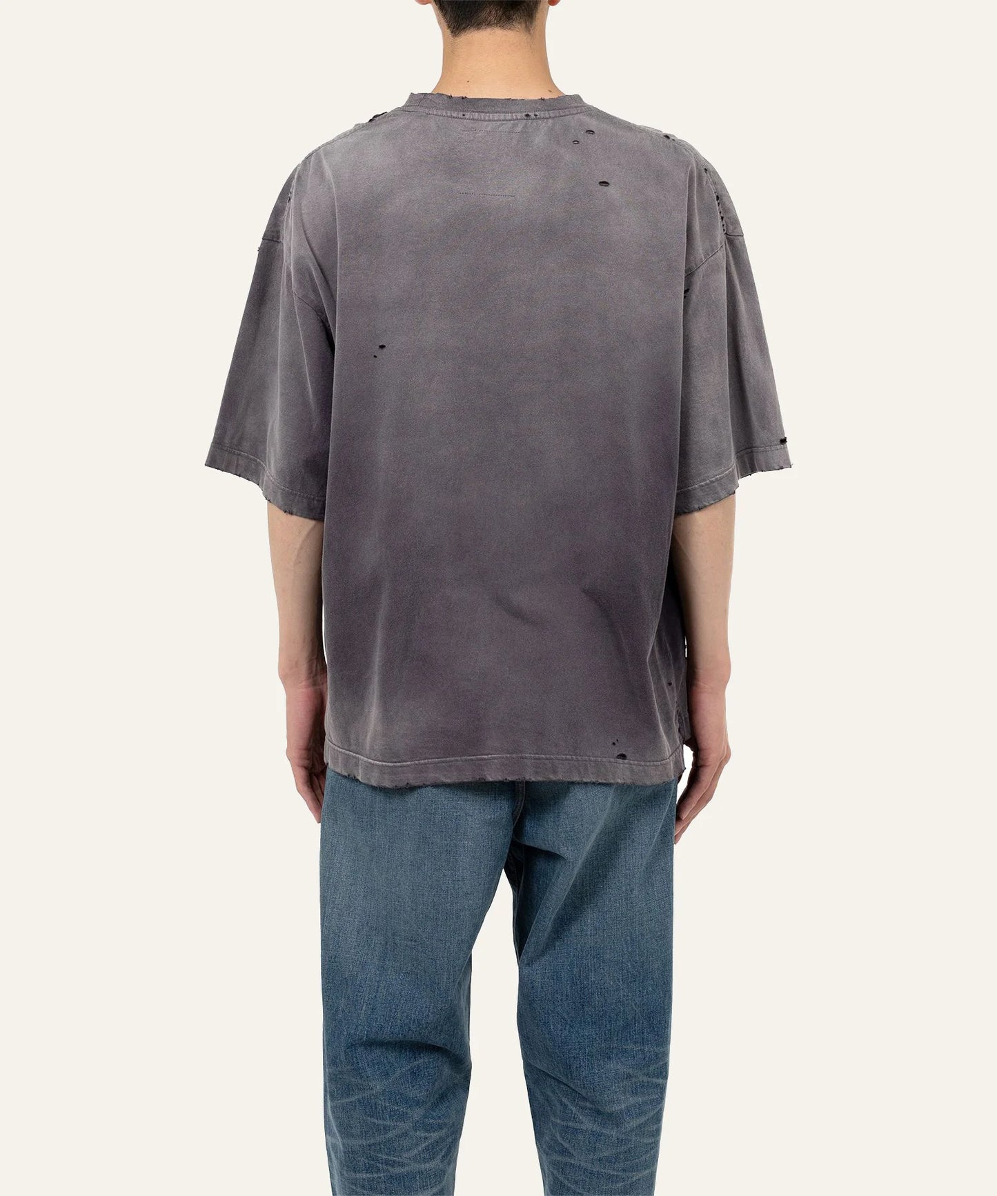 Maison Mihara Yasuhiro sun faded t-shirt back view distressed cotton