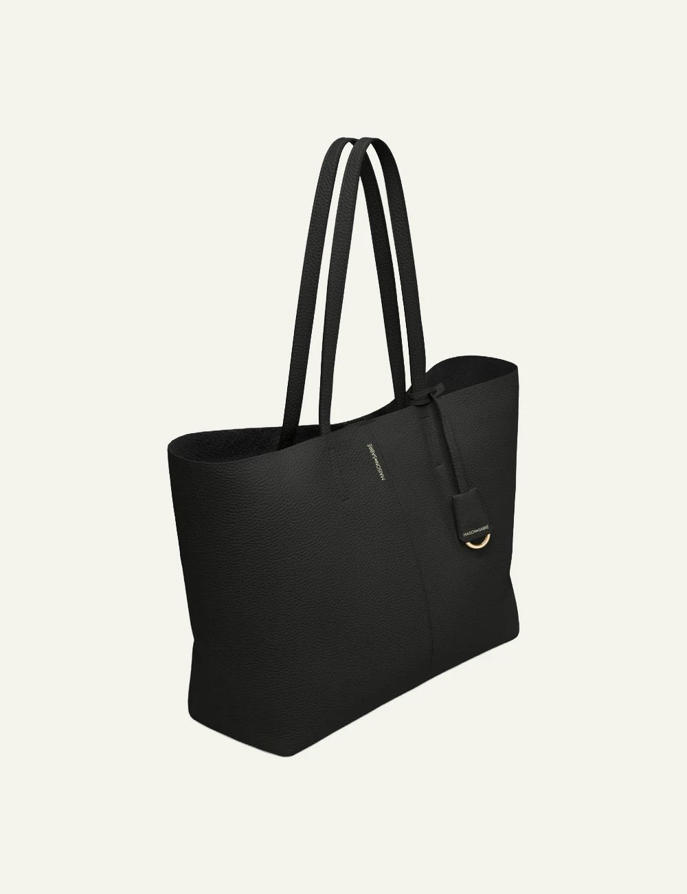 Maison de Sabre Soft Tote bag black leather large shoulder bag side view
