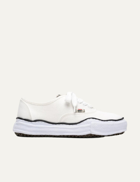 Maison Mihara Yasuhiro Baker White Canvas Low Top Sneaker Side View