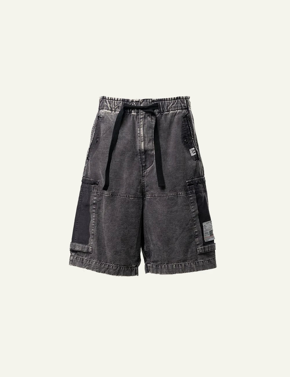 Maison Mihara Yasuhiro Black Cargo Shorts Front View