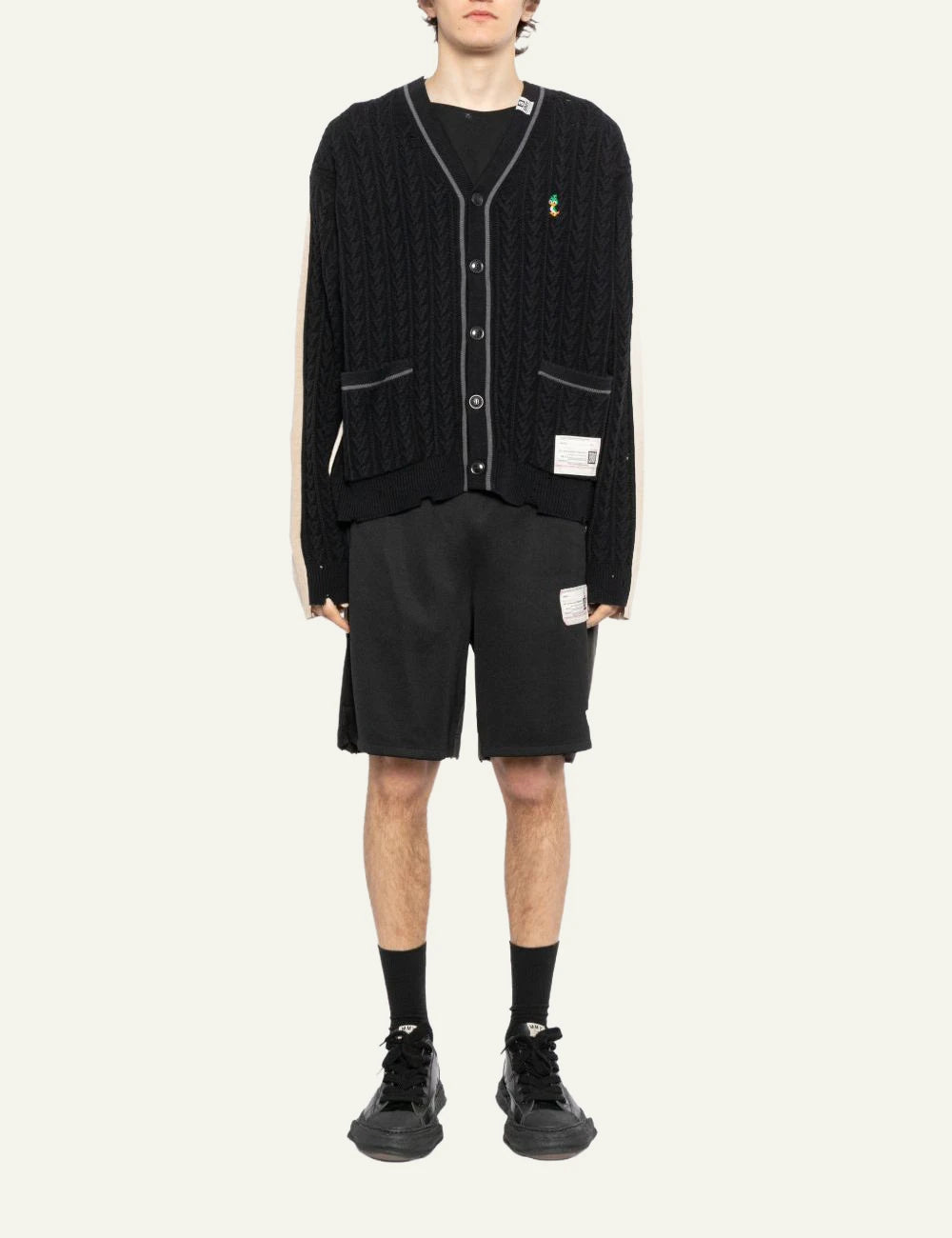 Maison Mihara Yasuhiro Black Drawstring Shorts full look
