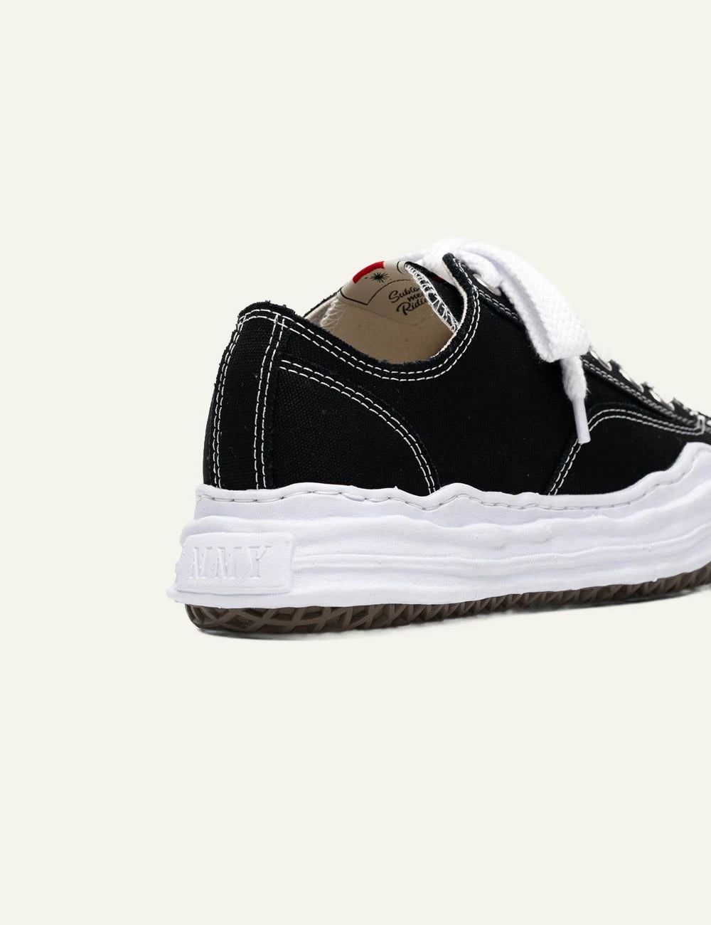 Maison Mihara Yasuhiro Hank Black Canvas Low Top Sneaker back View