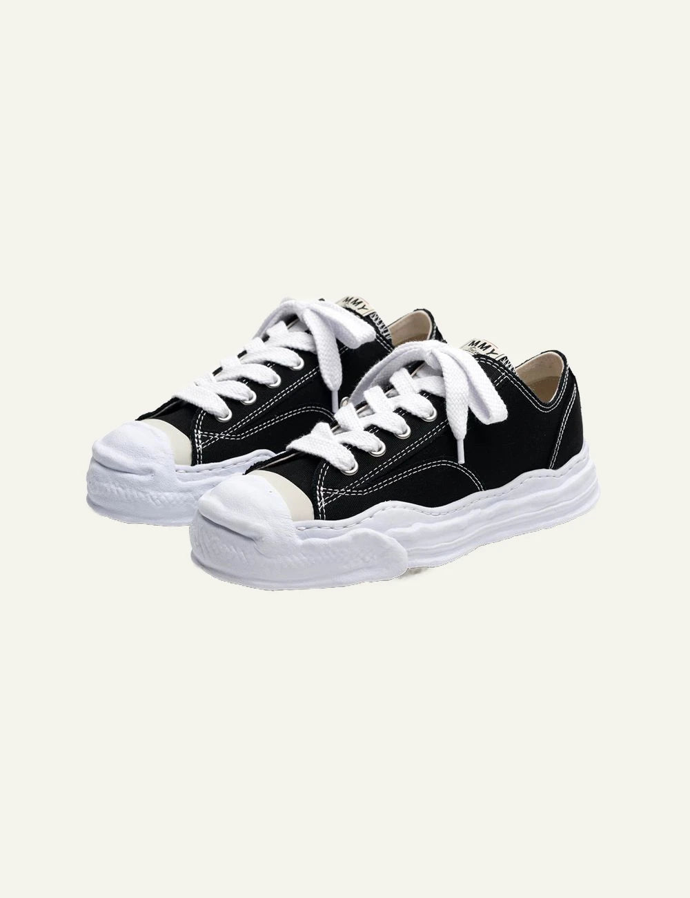 Maison Mihara Yasuhiro Hank Black Canvas Low Top Sneaker pair View