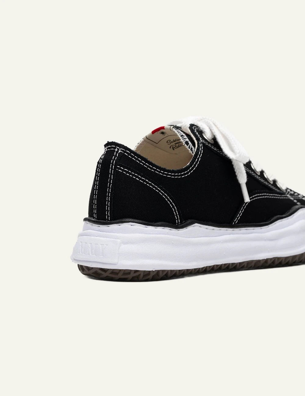 Maison Mihara Yasuhiro Peterson Black Canvas Low Top Sneaker back detail
