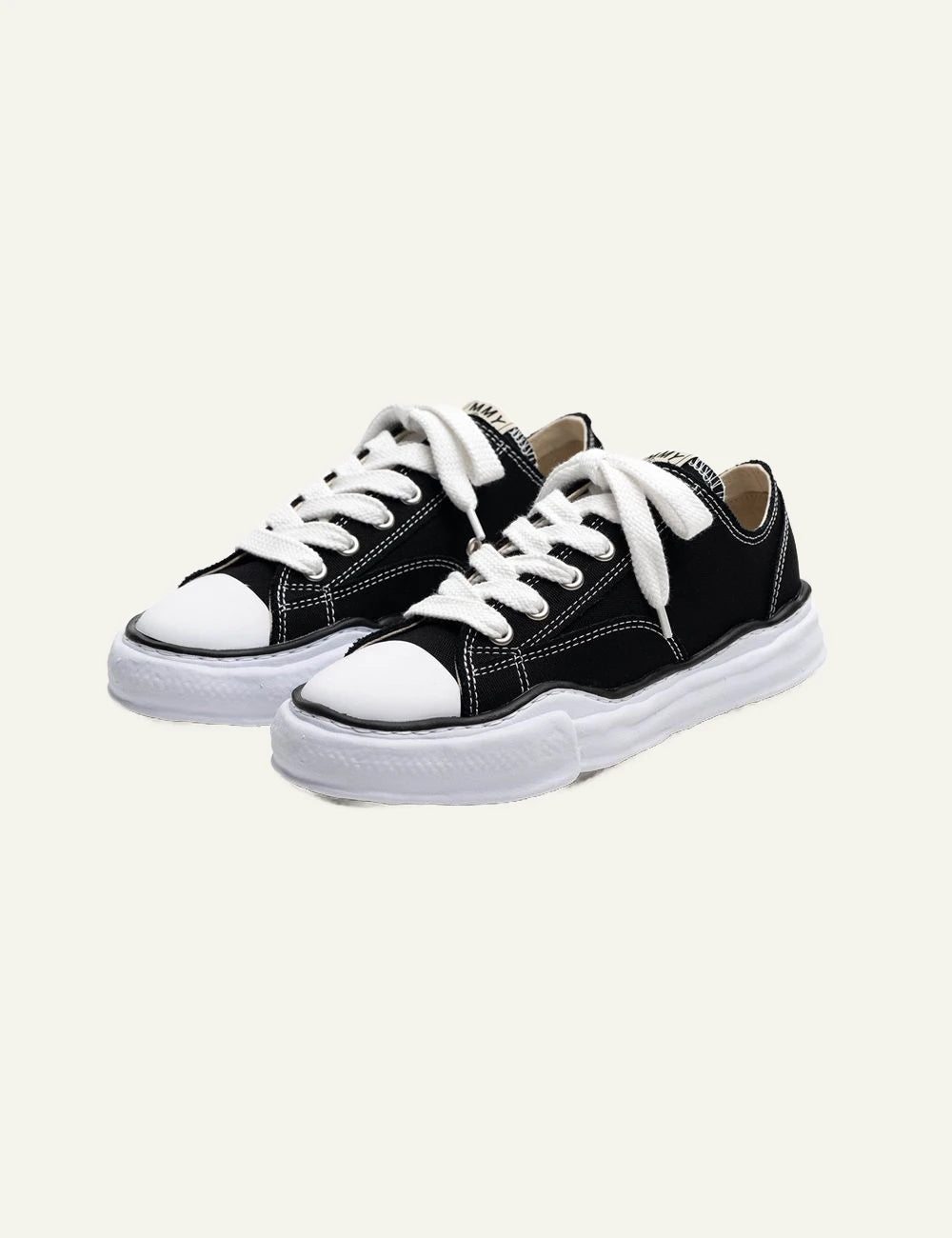 Maison Mihara Yasuhiro Peterson Black Canvas Low Top Sneaker pair View