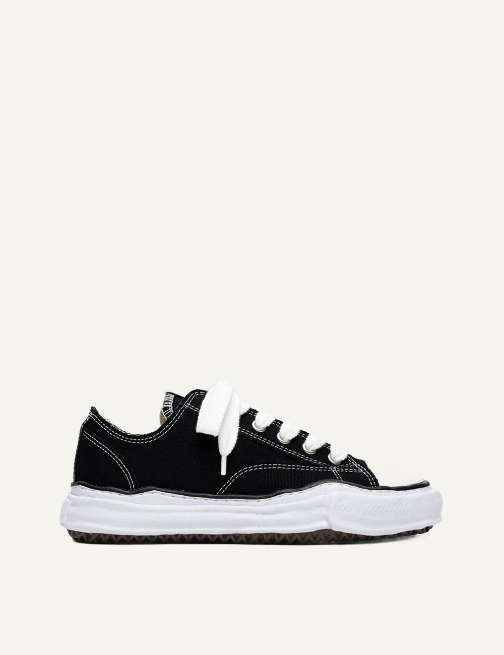 Maison Mihara Yasuhiro Peterson Black Canvas Low Top Sneaker Side View