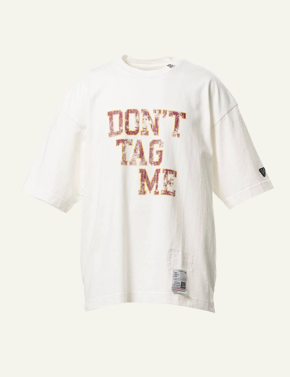 Maison Mihara Yasuhiro White Dont Tag Me T Shirt Front View