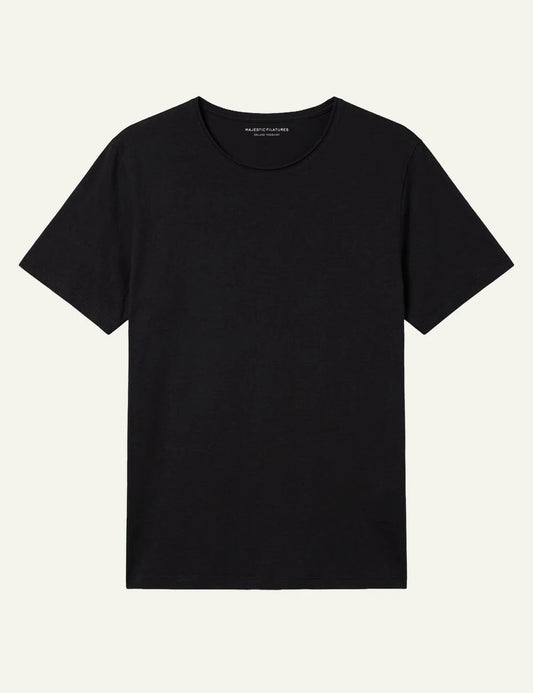 Majestic Filatures black t-shirt crewneck front