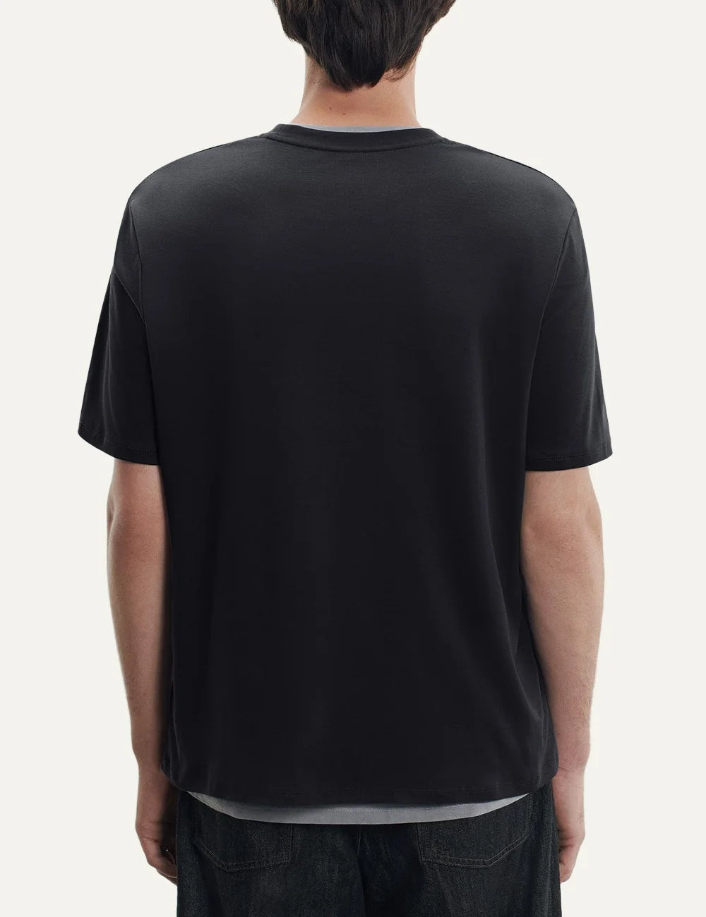 Majestic Filatures men's black Supima cotton short sleeve T-shirt back